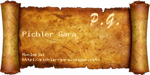 Pichler Gara névjegykártya